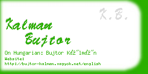 kalman bujtor business card